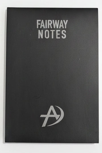 Fairway Notes golf notebook front cover, matte black